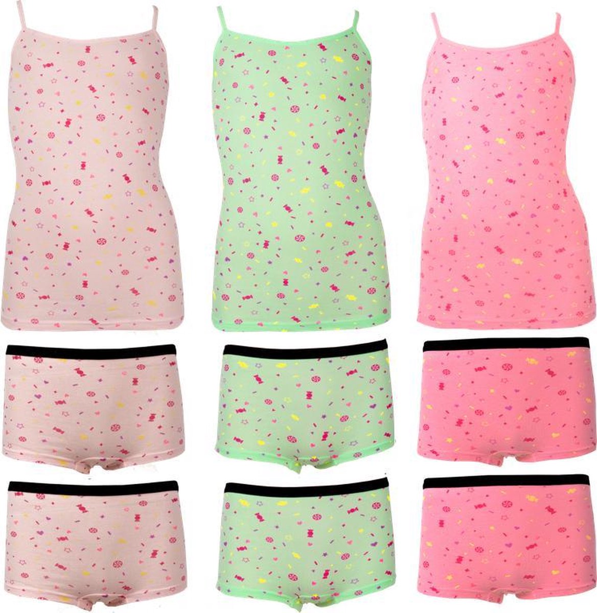 Funderwear - Snoepie Teener Sets - Ondergoed sets - COMBIPACK = 3 sets- maat 170/176