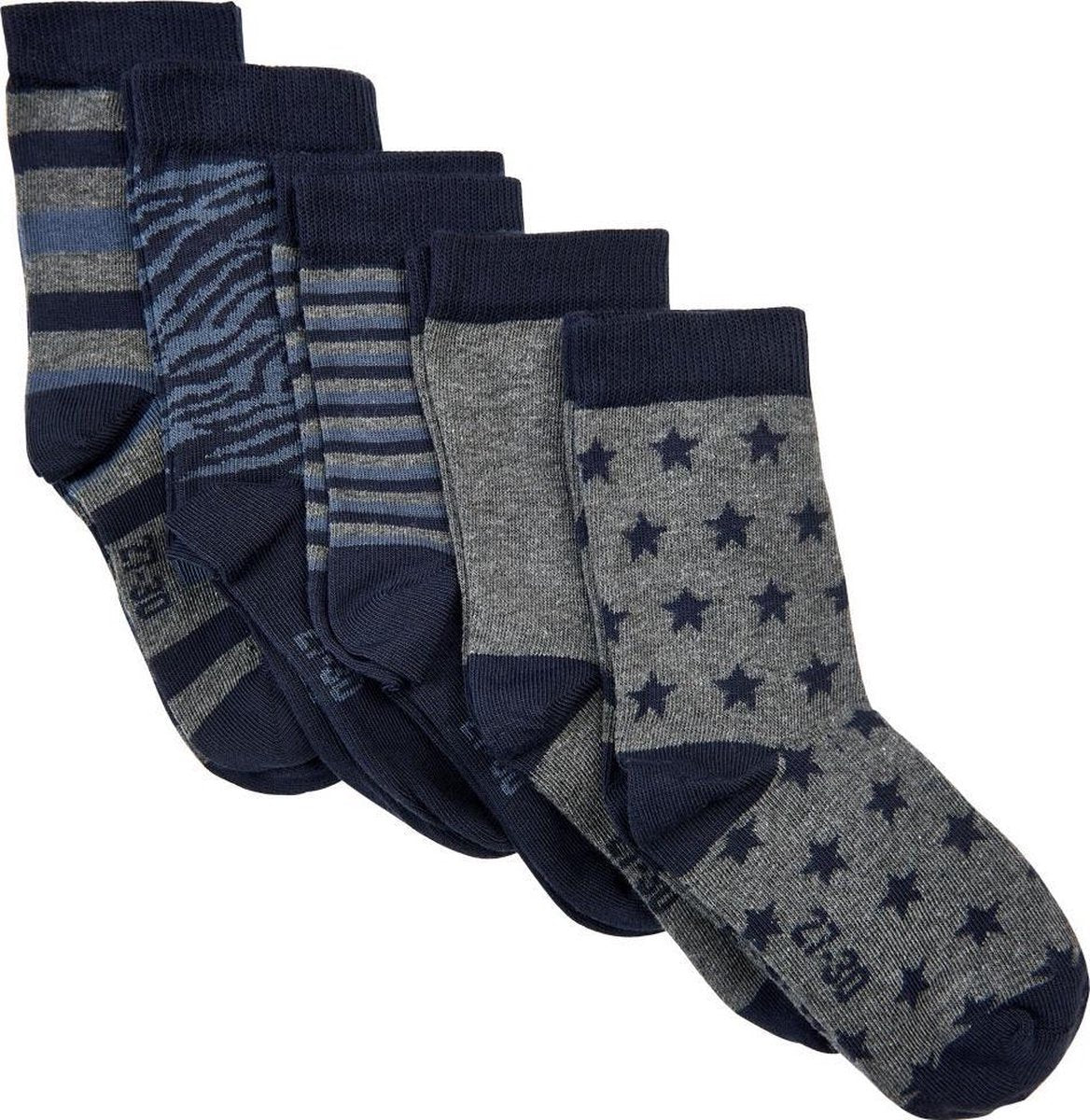 Minymo Sokken Jongens Katoen Blauw Mt 23-26 5-delig