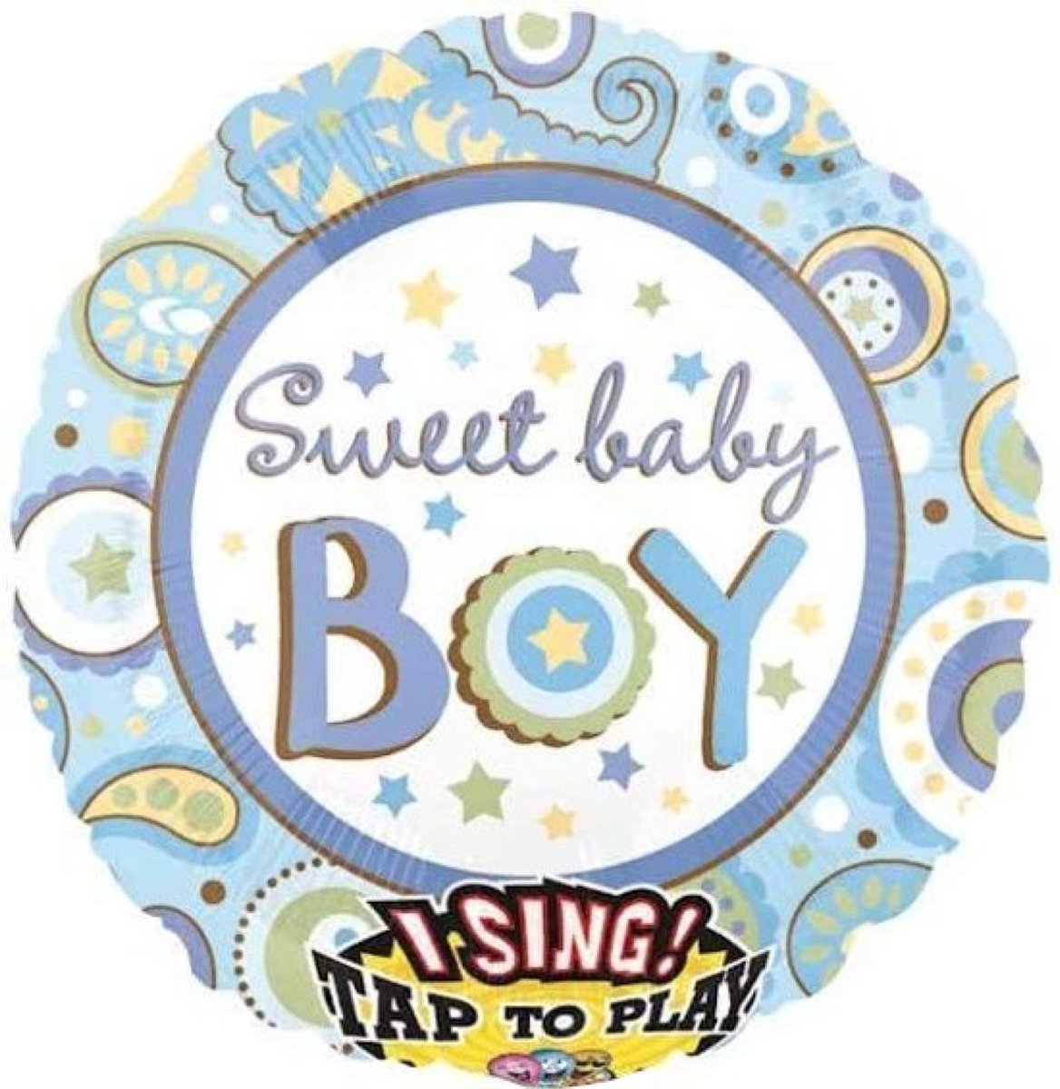 Folieballon - Sweet baby boy - Singing - 71cm - Zonder vulling
