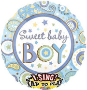 Folieballon - Sweet baby boy - Singing - 71cm - Zonder vulling
