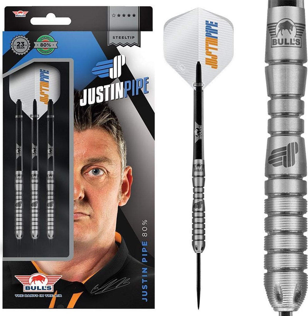 Bulls Justin Pipe 80% Dartpijlen (24 gram)