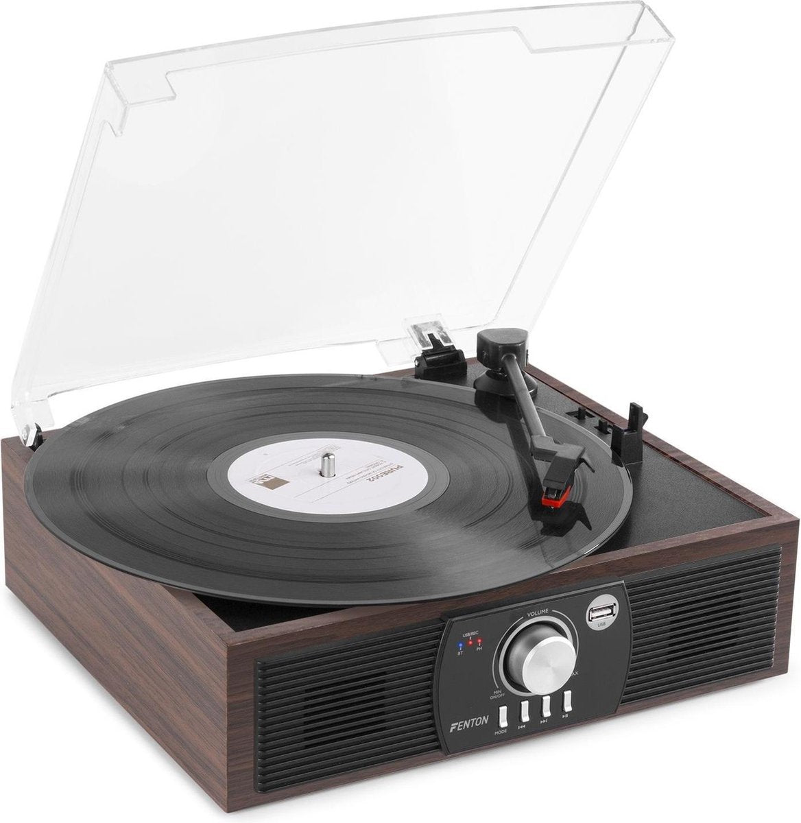 Platenspeler - Fenton RP175DW - Retro platenspeler Bluetooth