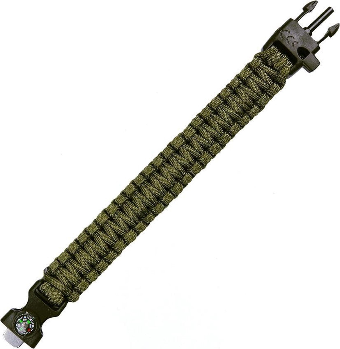 101inc Paracord survival kompas 8 inch groen