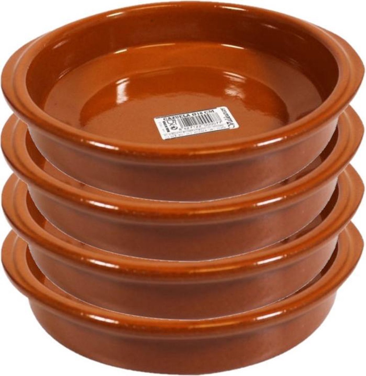 Set van 6x stuks tapas bakjes/schaaltjes Alicante met handvatten 18 cm - Tapas serveerschalen/borden/ovenschalen