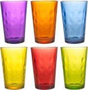 6 gekleurde glazen - kleurrijk - 6x240ml