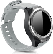 kwmobile horlogeband voor Ticwatch Pro Smartwatch - siliconen armband voor fitnesstracker - grijs