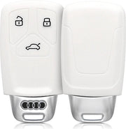 kwmobile autosleutelhoes voor Audi 3-knops Smartkey autosleutel (alleen Keyless Go) - Siliconen beschermhoes in wit