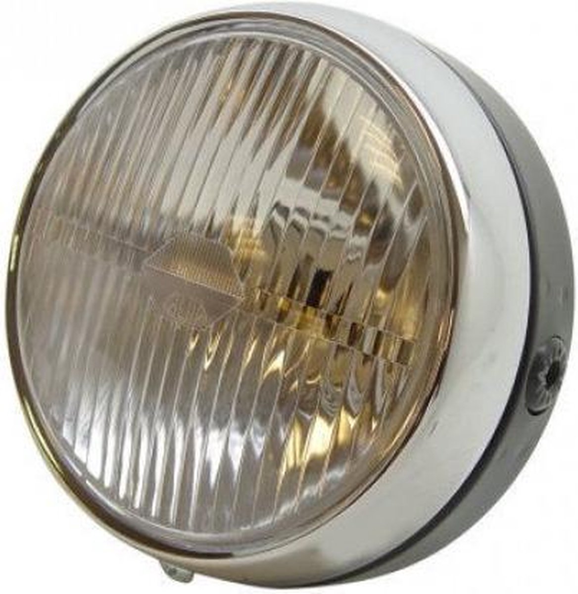 Koplamp rond universeel ø13cm - chroom / zwart