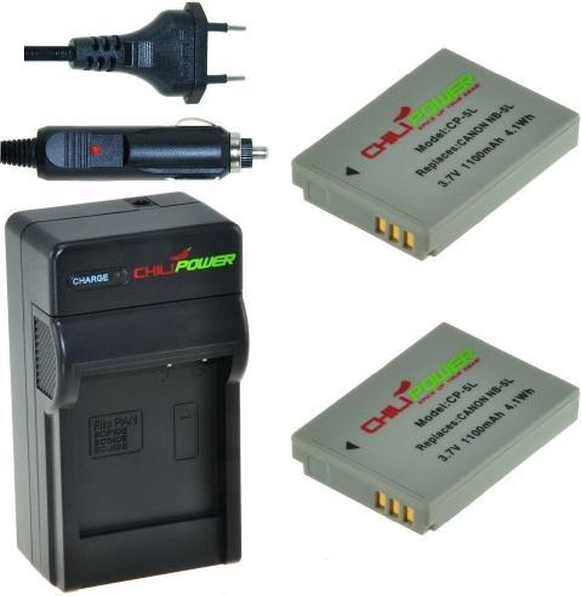 ChiliPower NB-5L Canon Kit - Camera Batterij Set
