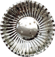 Oliebol bordjes zilver 8 stuks 10 cm