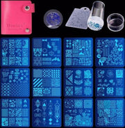 nail art stempel set 12 platen 1 Stamper 1 Schraper 1 opbergtas Stempelen plaat nagels stickers