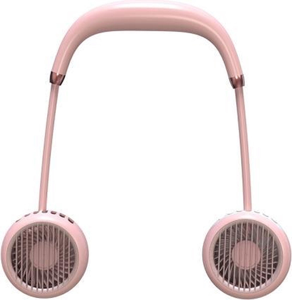 Bladloze hangende nek Kleine ventilator Draagbare oplaadbare buitensportventilator (roze)
