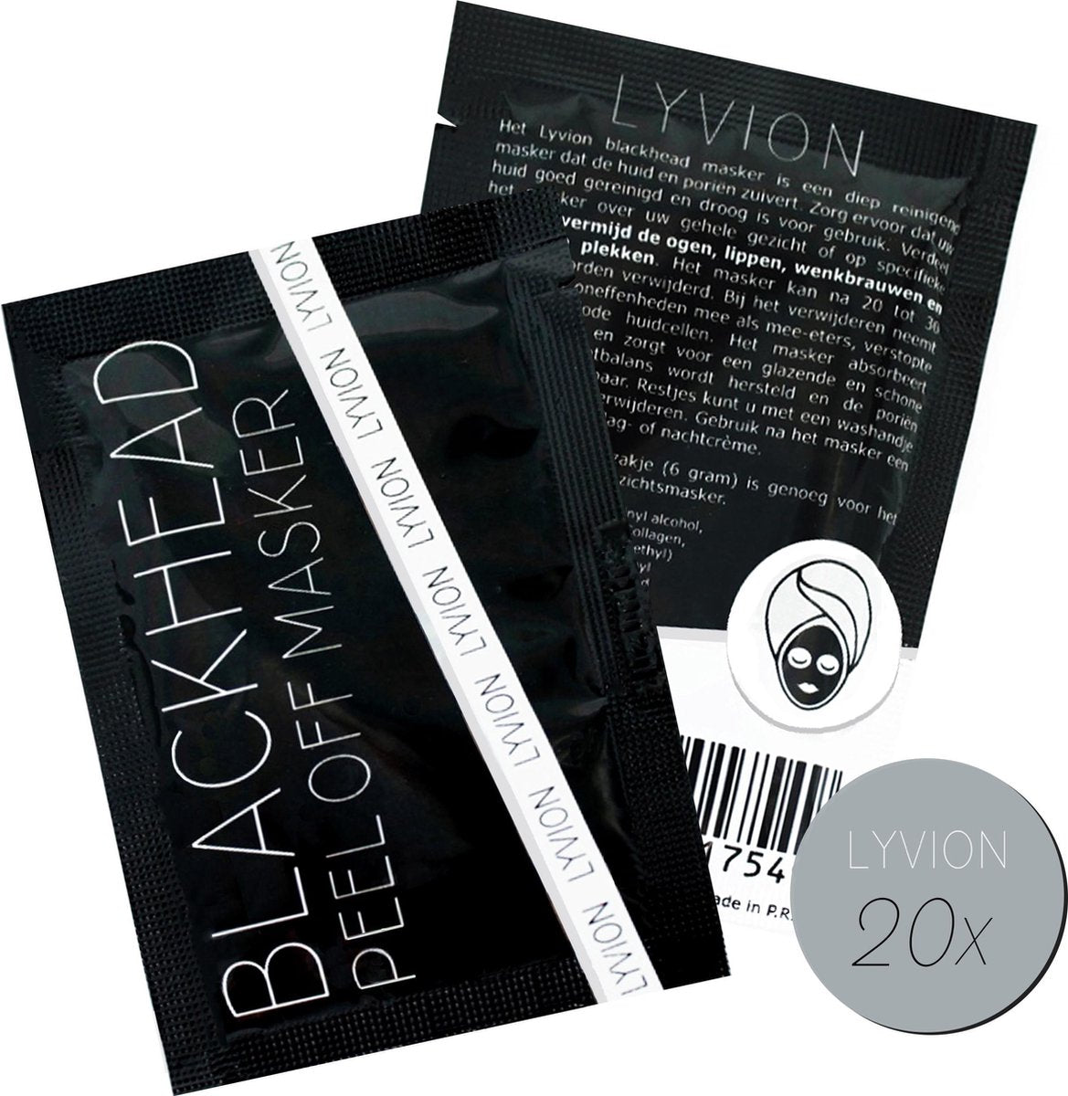 Nederlandstalig Blackhead Masker / mee-eter maskertjes - 20 sachets ​- LYVION