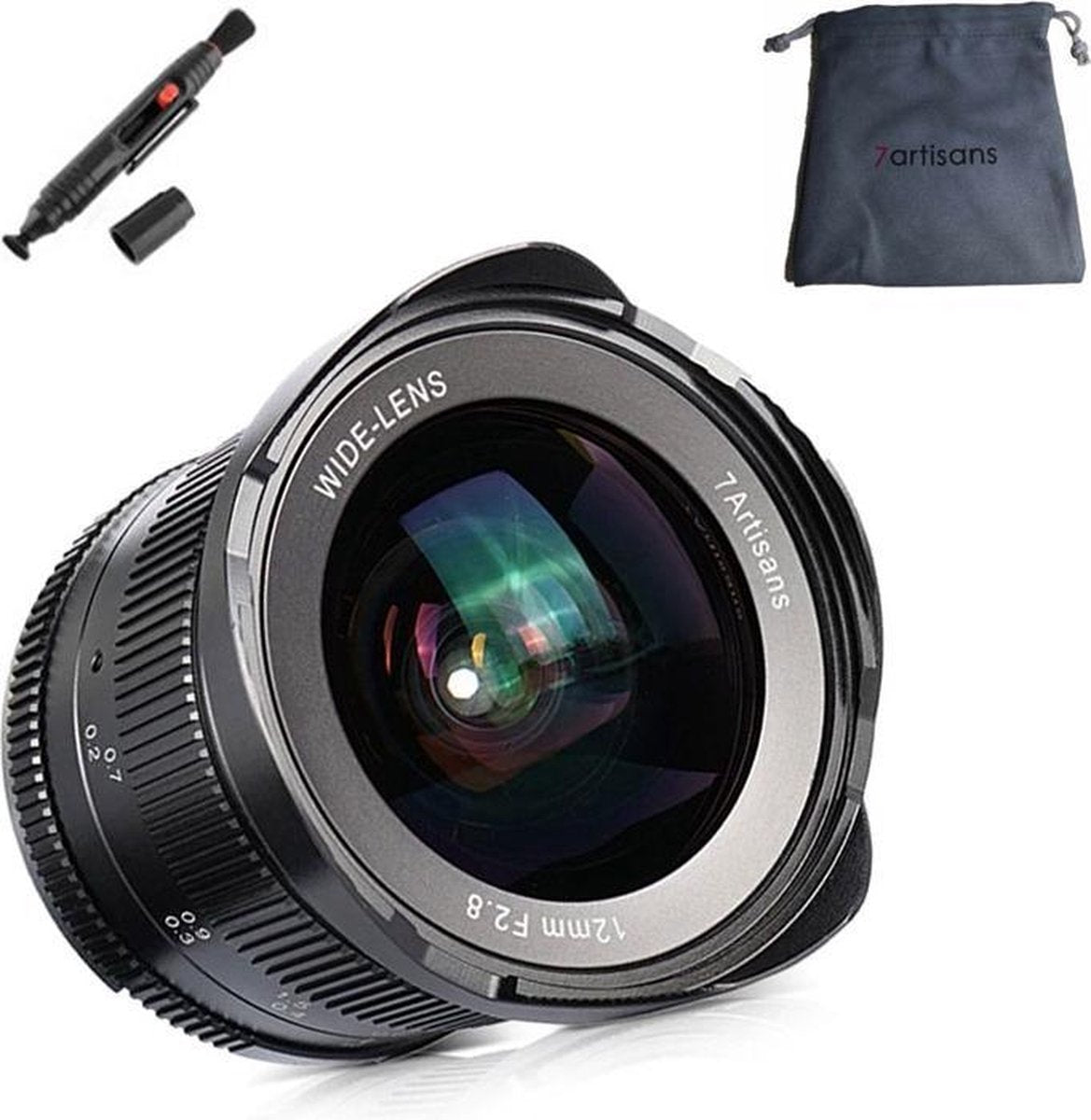 7artisans 12mm F2.8 lens Olympus Panasonic systeem camera + gratis lenspen en lens tas