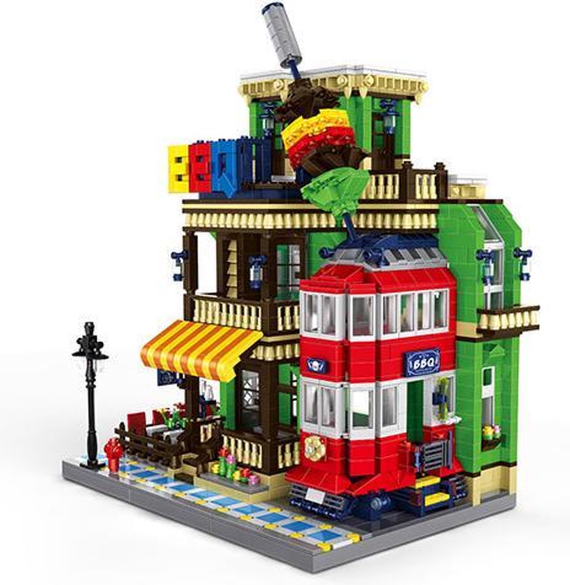 Wange 6313 Architect Series BBQ Restaurant 1922 bouwstenen - Lego Compatibel - Bouwdoos