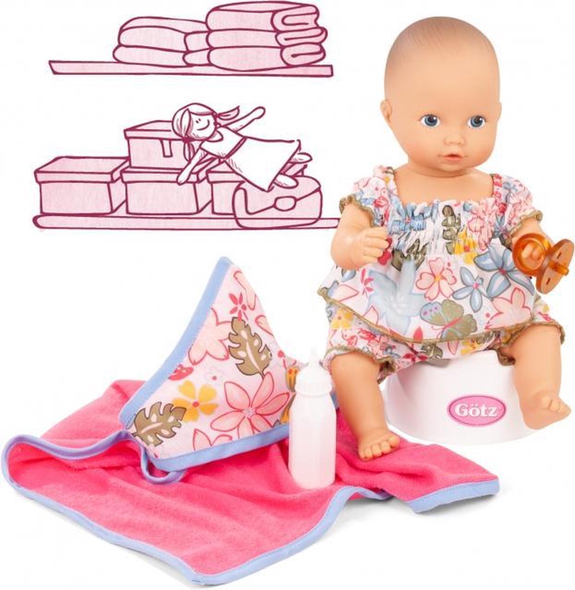Götz babypop bad en plaspop Aquini minimaxi 33cm