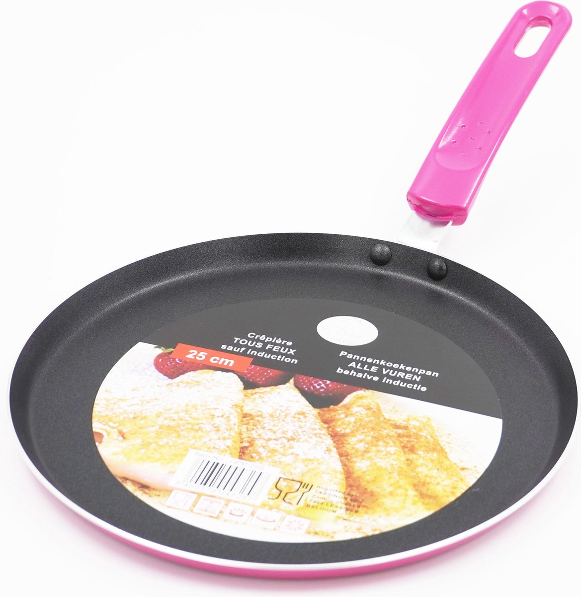 YILTEX – Pannenkoekenpan / Pannenkoekenpan Alle vuren + Inductie / Koekenpan / Koekenpan Alle vuren + Inductie – Ø25cm - Roze