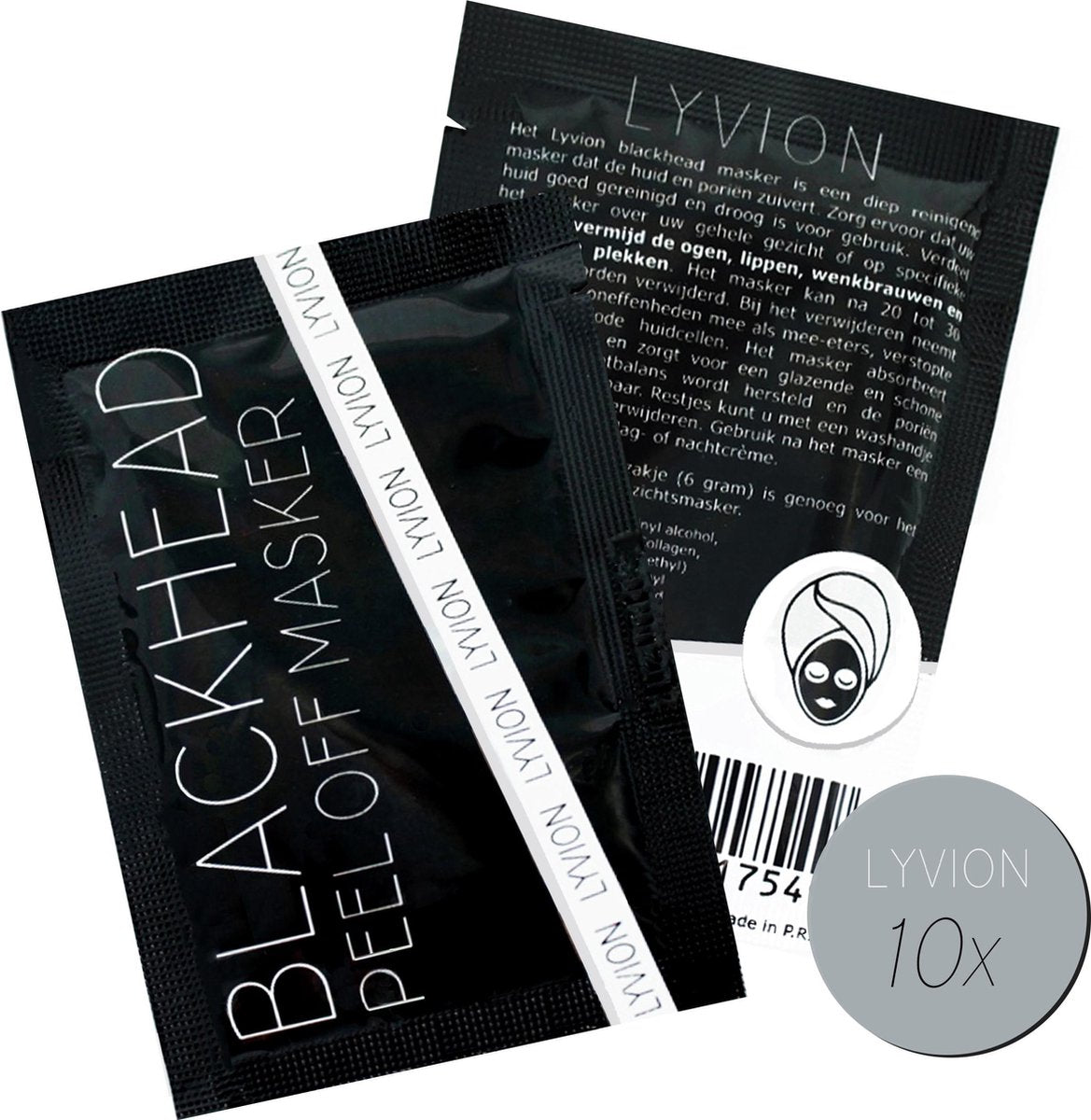 Nederlandstalig Blackhead Masker / mee-eter maskertjes - 10 sachets ​- LYVION
