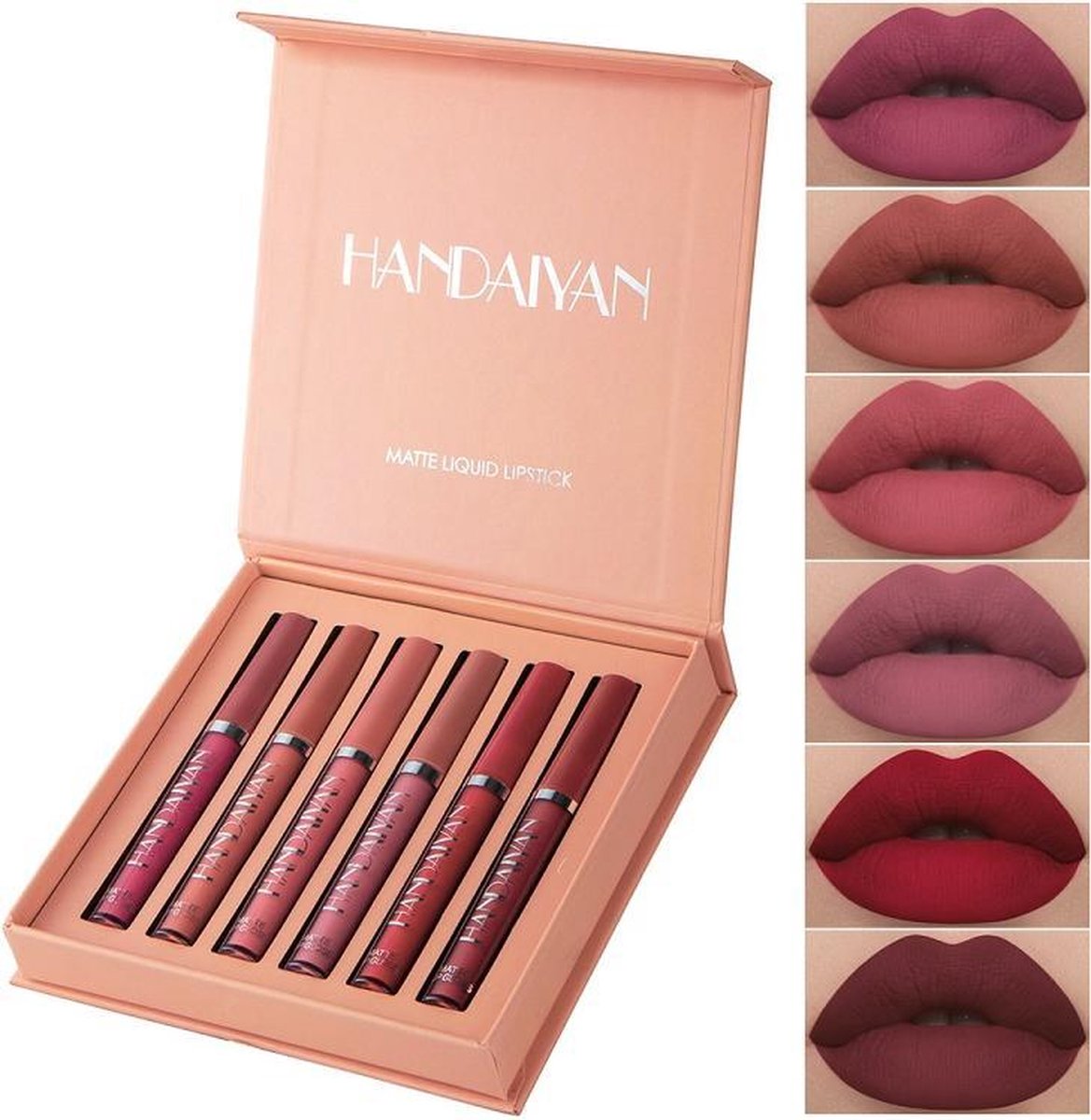 Set van 6 x Matte Lip Gloss | Lipgloss Matte | Lipgloss Set | Lip Set | Waterproof