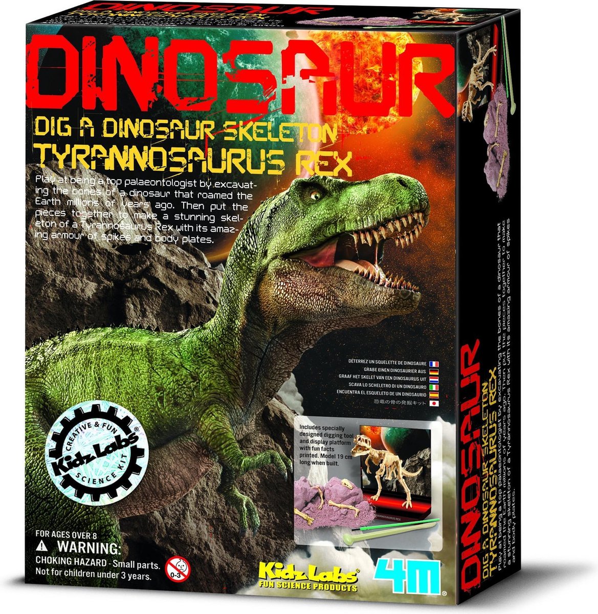 4m Kidzlabs: graaf-je-dinosaurus-op t-rex (franstalig)
