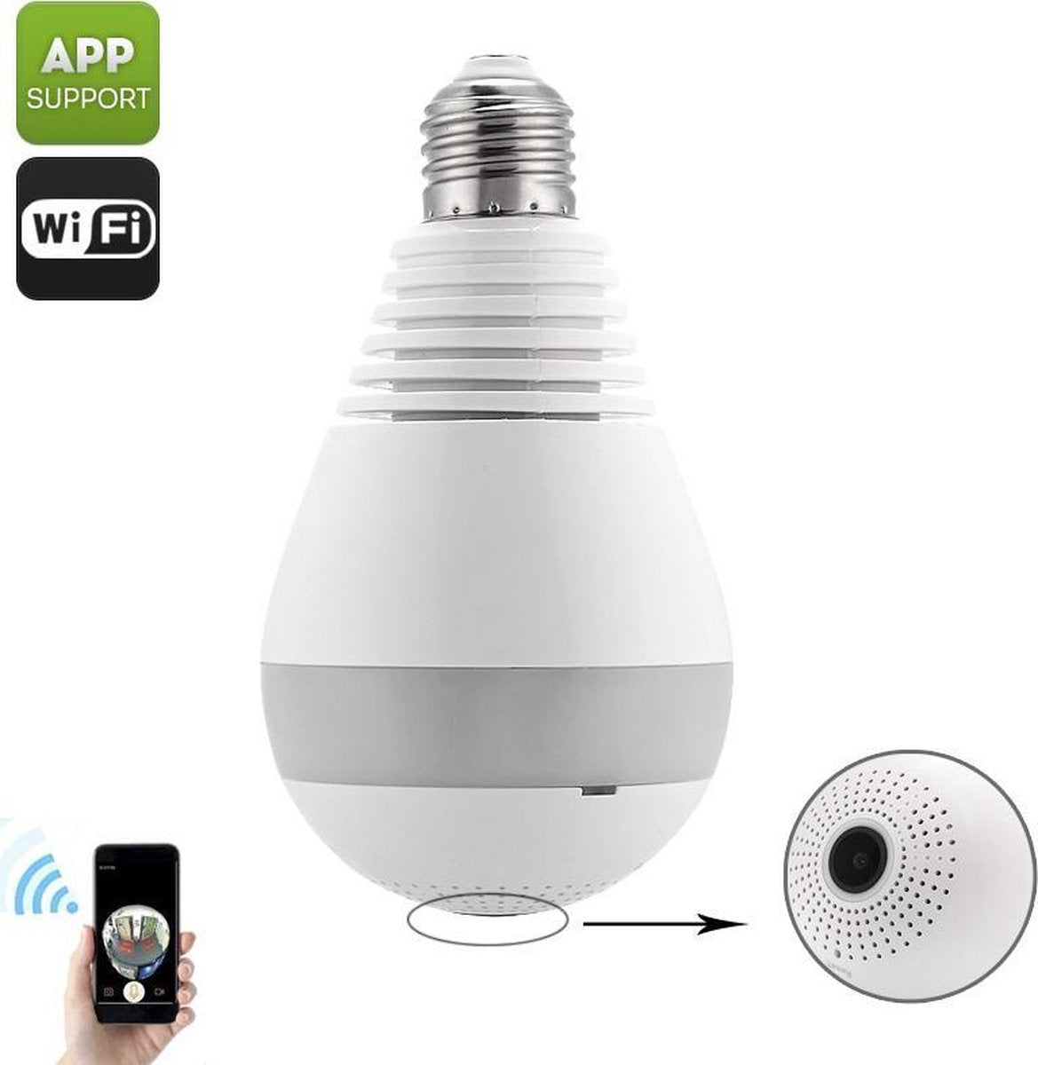 360gr IP WIFI camera in bulb (HD video