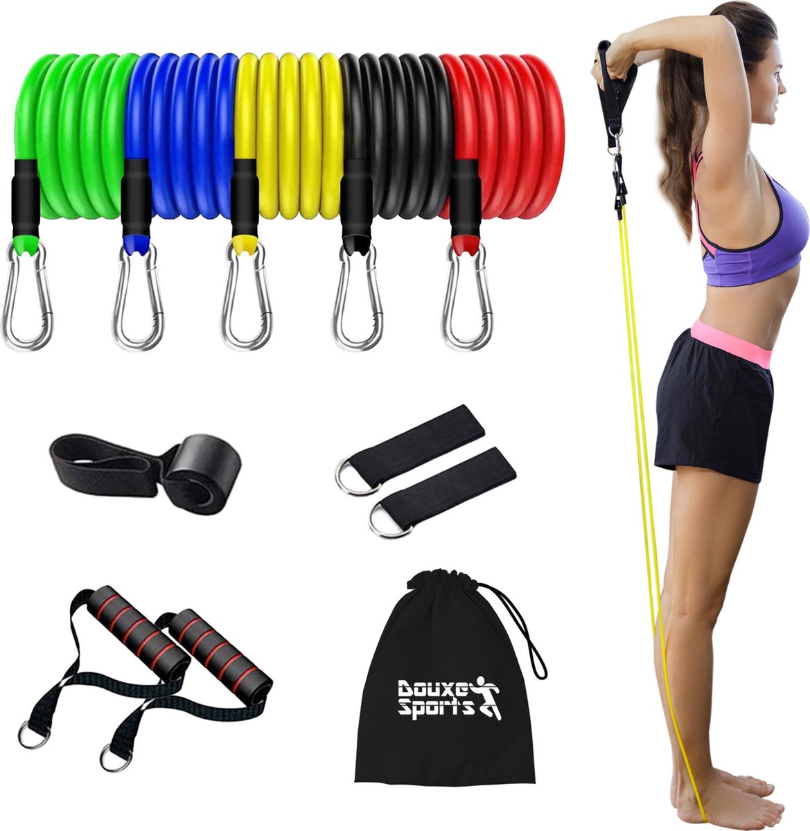 Weerstandsbanden Set - Fitness Elastiek Weerstandsbanden - Resistance Band Set - Douxe