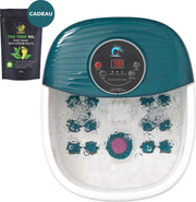 El suvon® Voetenbad met Eeltverwijderaar - Elektrisch Verwarmd Voetenbad met massage Rollers - Voetmassage met zoutbad - Instelbare Warmte tot 48°C - Bubbelstraal