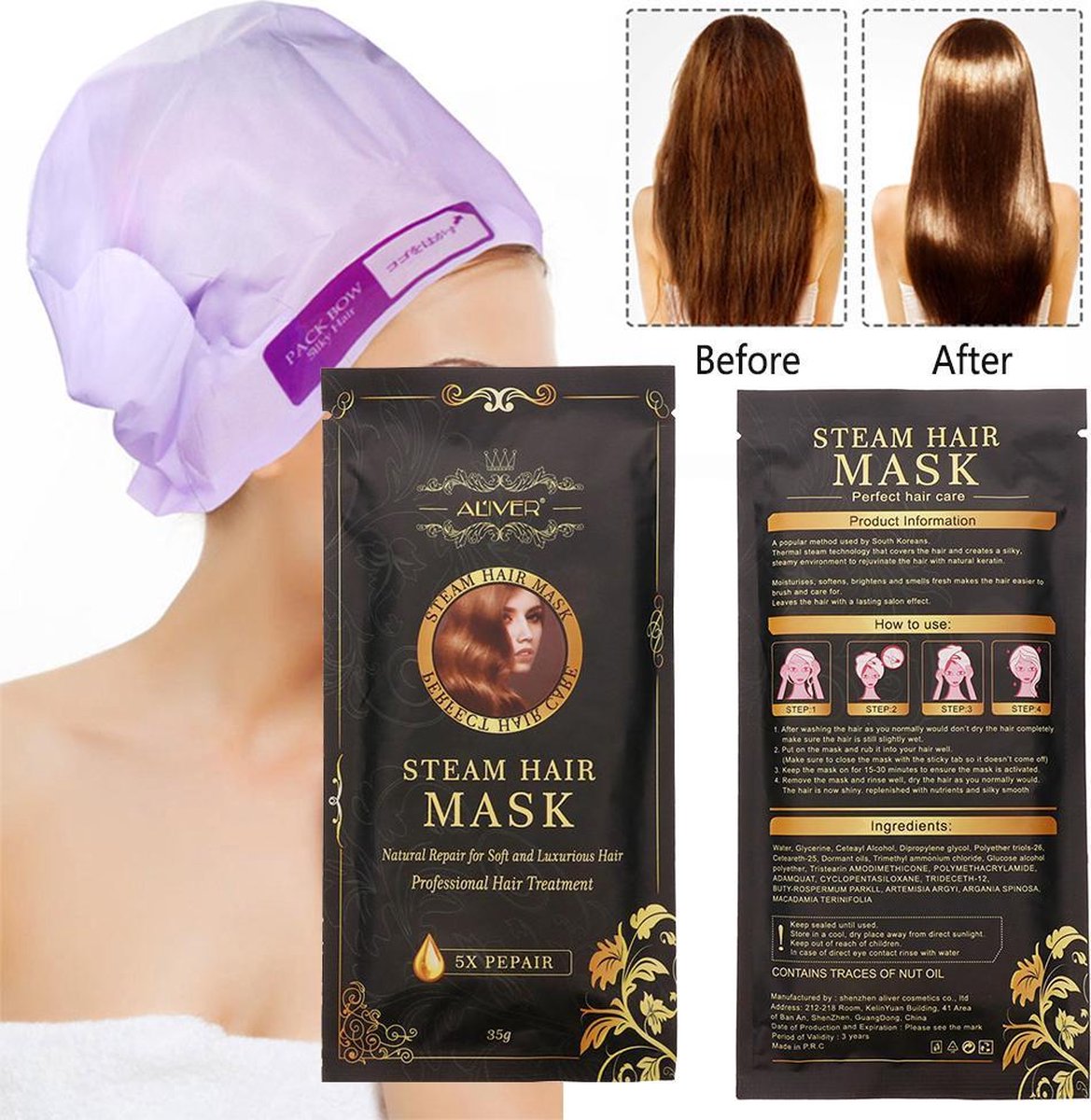 Aliver Haarmasker| Haarverzorging haarbehandeling| Argan Olie haar | Haar| Haarkap| Haarolie|haarstomer