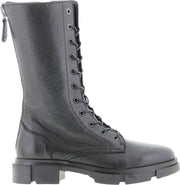 Tango | Romy 3-b black leather boot/metal zipper strap - black sole | Maat: 40
