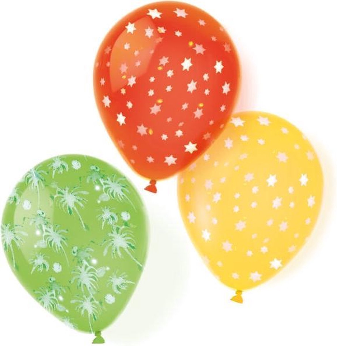 6 Latex Balloons Stars Assorted 25.4 cm/10