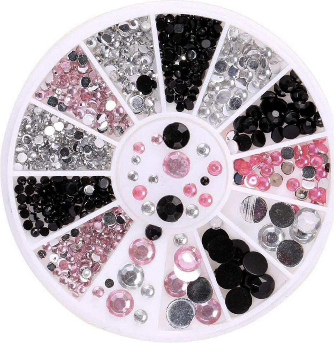 Doosje rhinestone / Strass nagel steentjes. 3 kleuren en soorten.