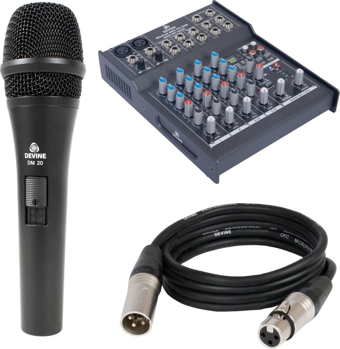 Devine DM 20 met mixer en kabel