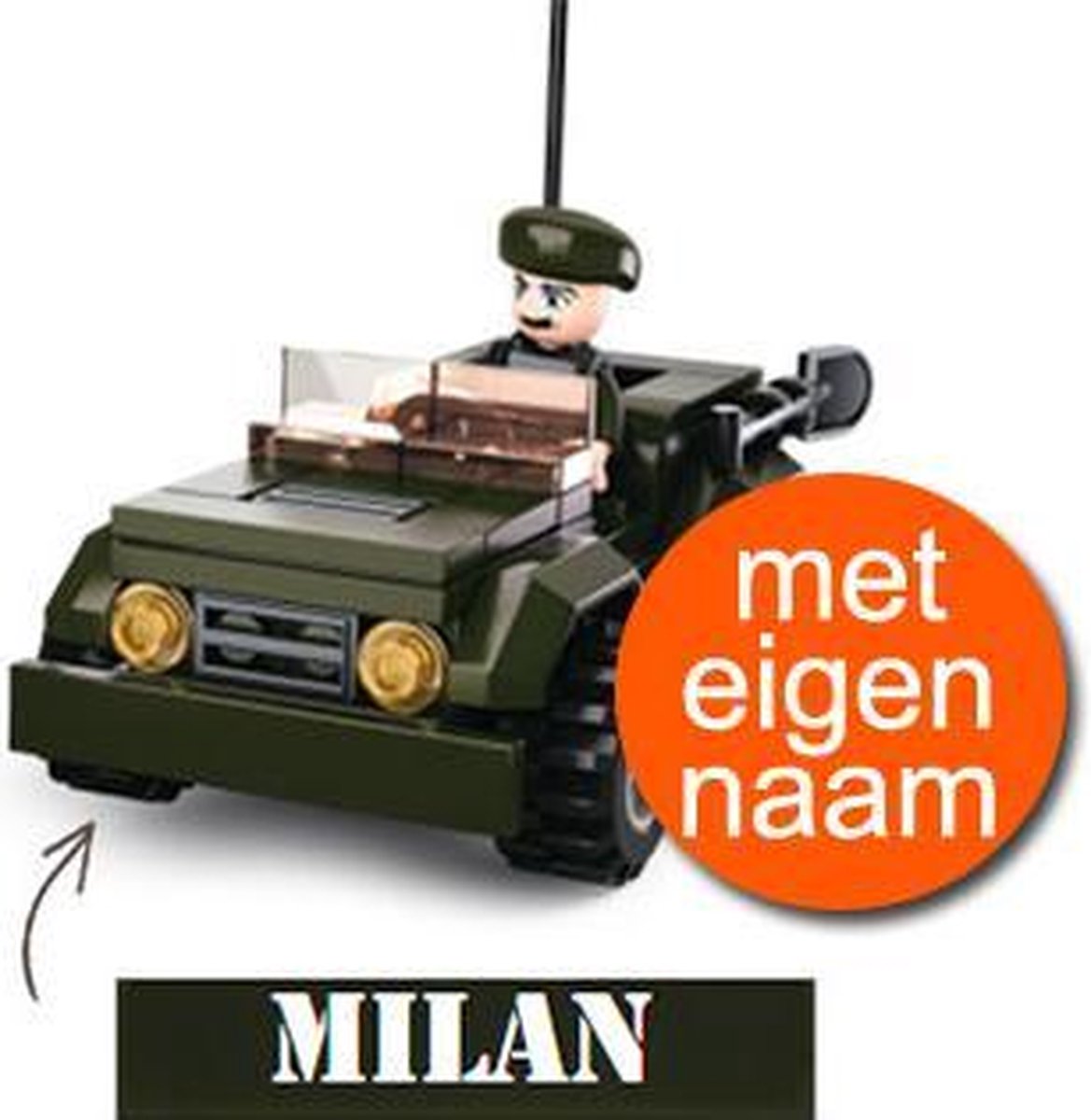 Bouwstenenset | jeep | legergroen