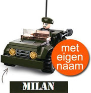 Bouwstenenset | jeep | legergroen