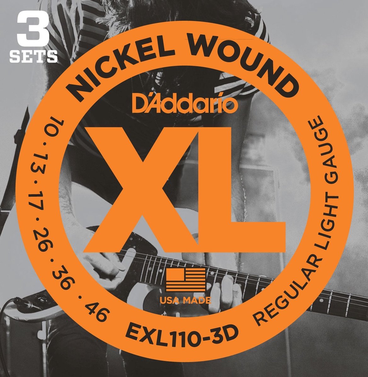 E-Git.snaren EXL110-3D 10-46 nikkel omwonden 3er Set