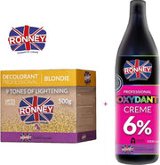 RONNEY Blondeer Pakket | Blondeerpoeder 500gram met 1000ml 6% Oxydant | Ontkleuren