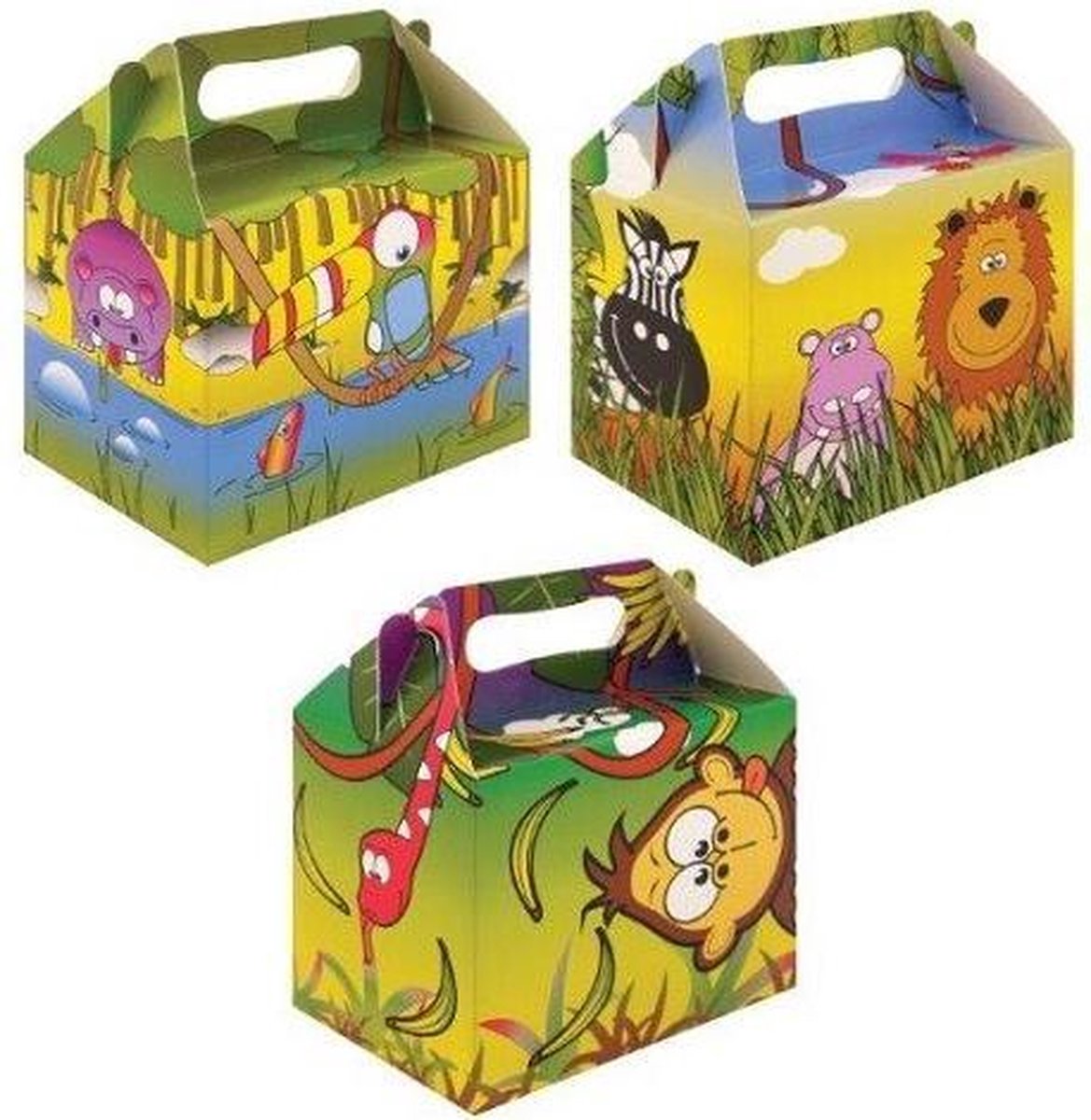6 stuks menubox Jungle 14 x 9.5 x 18 Cm