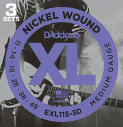 E-Git.snaren EXL115-3D 11-49 nikkel omwonden 3er Set