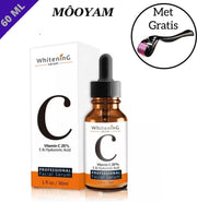MÔOYAM Vitamine C Serum - Vitamine E - Hyaluronic acid - Facial serum - Gezichtsserum - Anti Rimple - Huid Herstellend - Anti Aging - 60ML - Met Gratis Masker Samples & Derma Roller