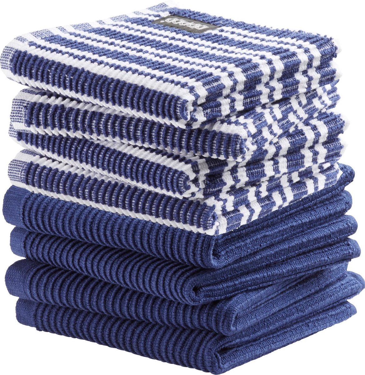 DDDDD combiset vaatdoek basic (4 stuks) + classic (4 stuks) classic blue