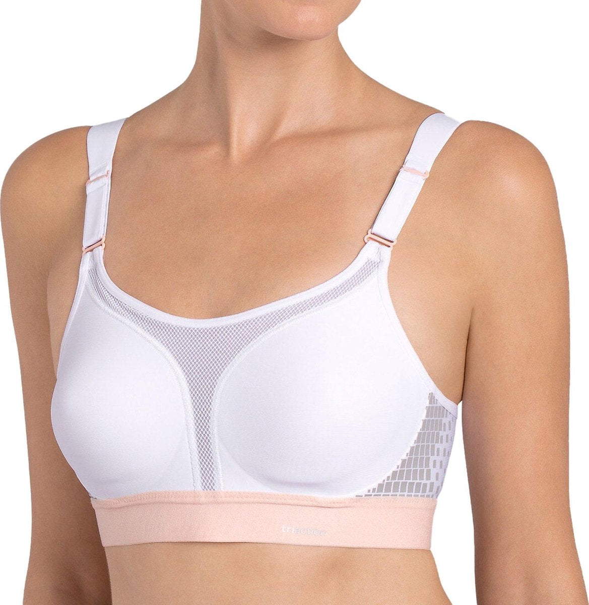 Triumph Sportbeha - Maat 90E - Vrouwen - wit/ licht roze