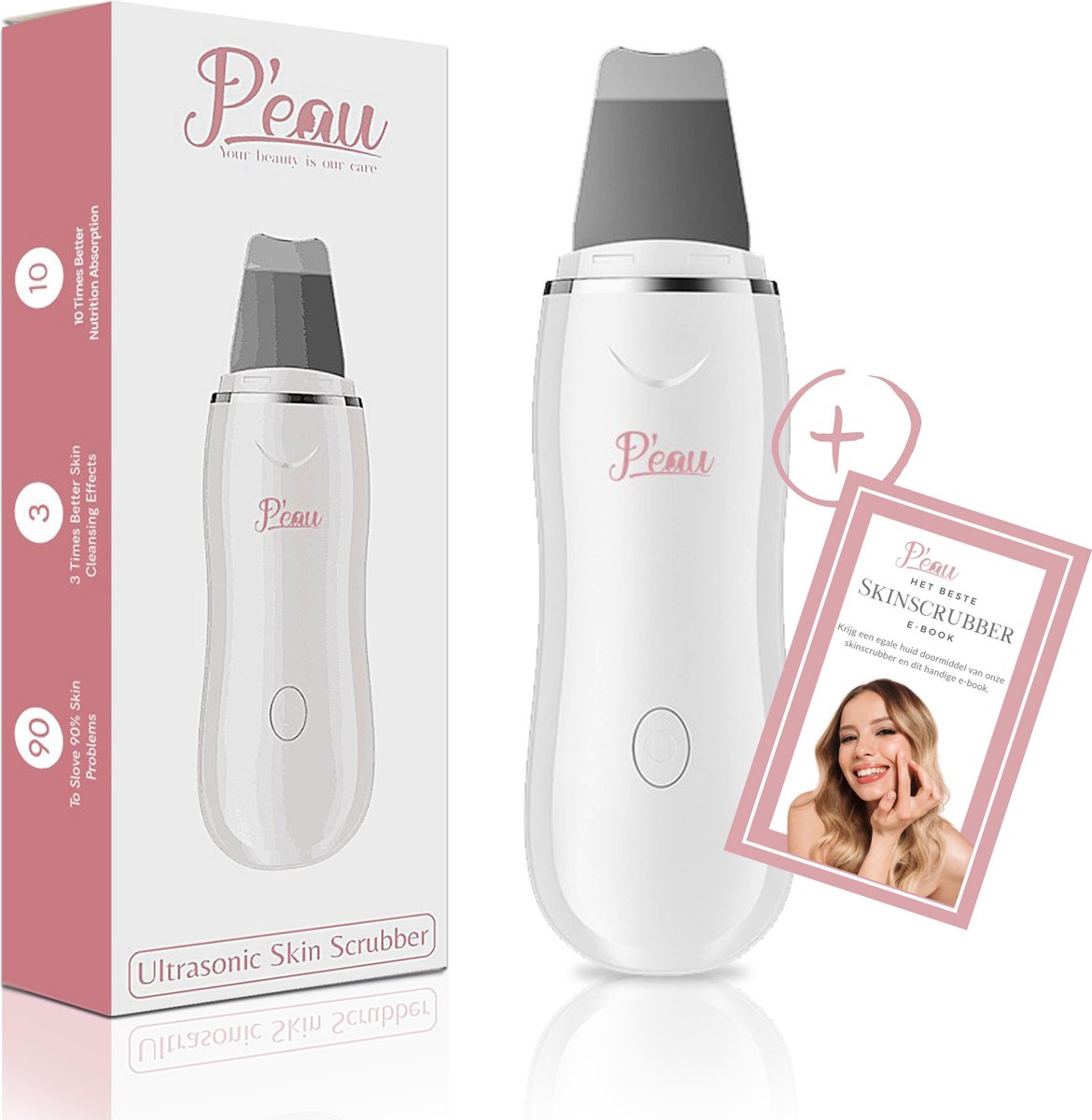 Luxueus Ultrasonic Huidverjongingsapparaat - Facial Skin scrubber - Huidverzorging - Reiniging