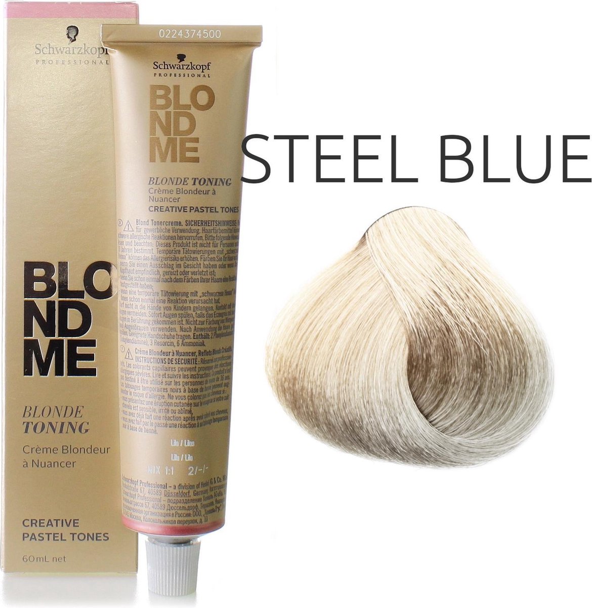 Schwarzkopf - Blond Me - Blonde Toning Creative Pastel Tones - Steel Blue - 60 ml