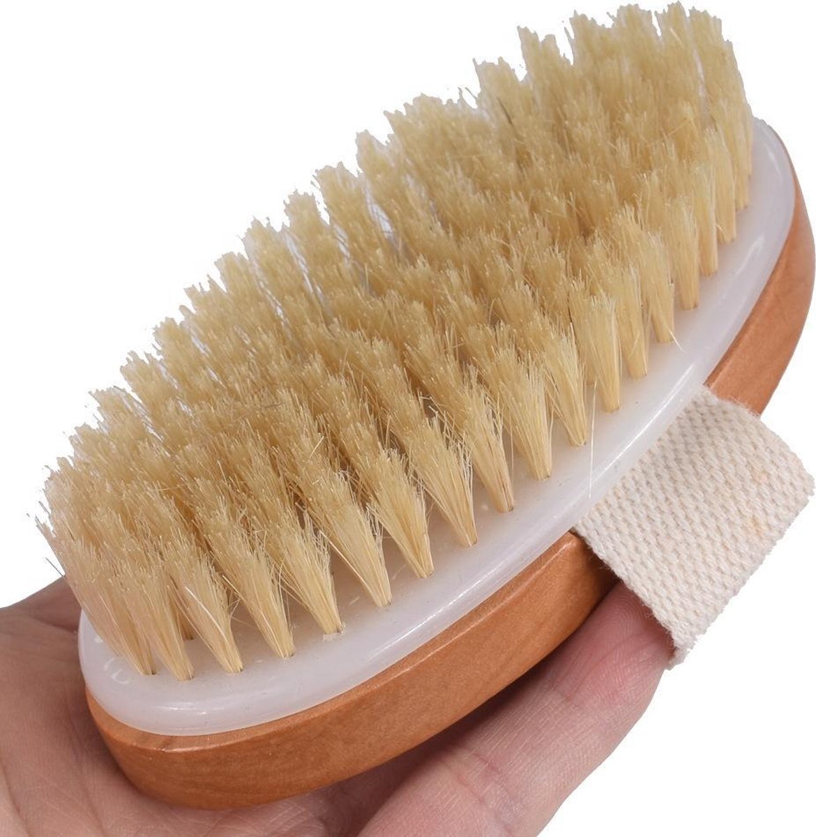 Dry brush huidborstel - premium borstel met natuurlijke haren - Badborstel - Doucheborstel - Massageborstel