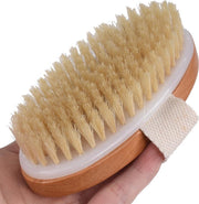 Dry brush huidborstel - premium borstel met natuurlijke haren - Badborstel - Doucheborstel - Massageborstel