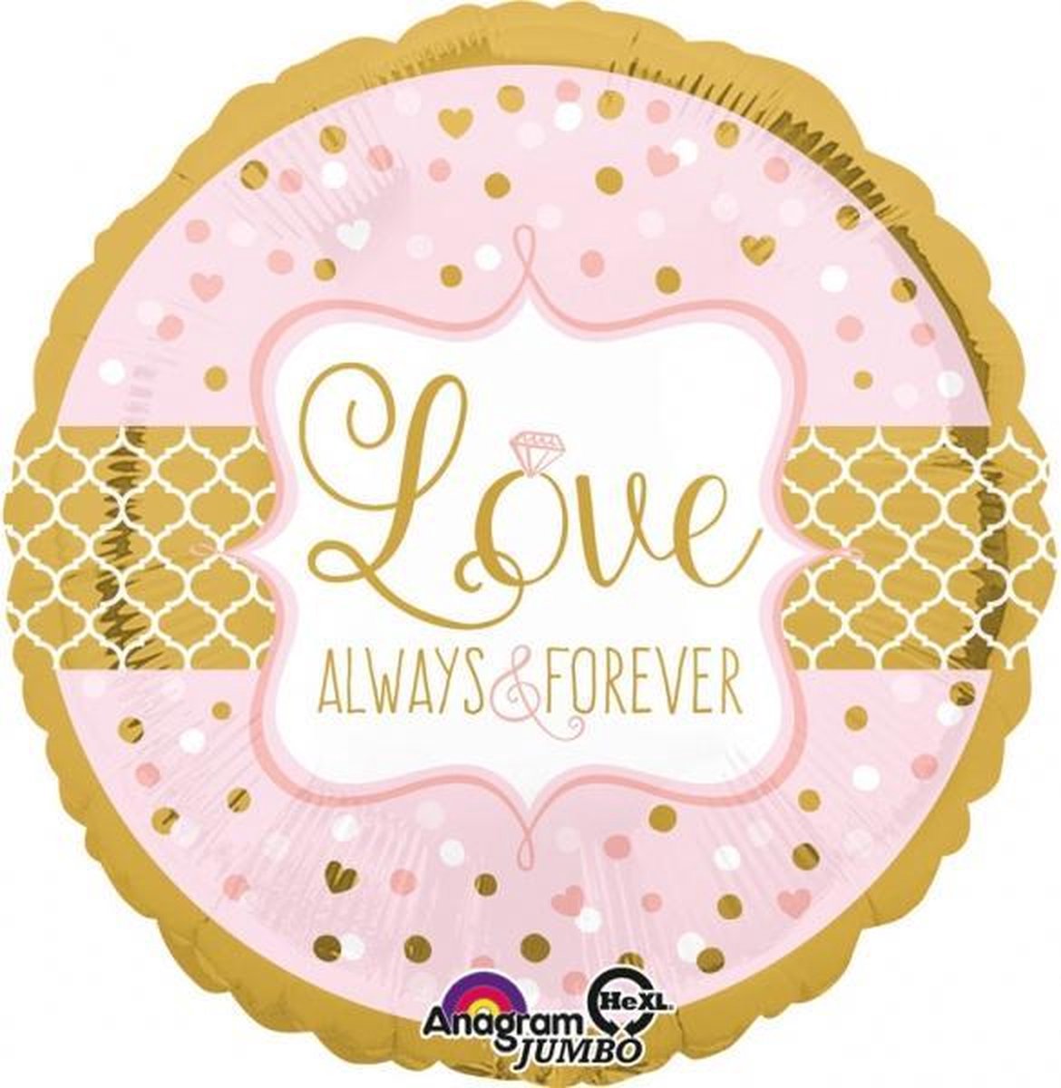 Anagram Folieballon Sparkling Wedding 71 Cm Goud/roze