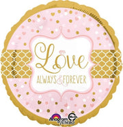 Anagram Folieballon Sparkling Wedding 71 Cm Goud/roze