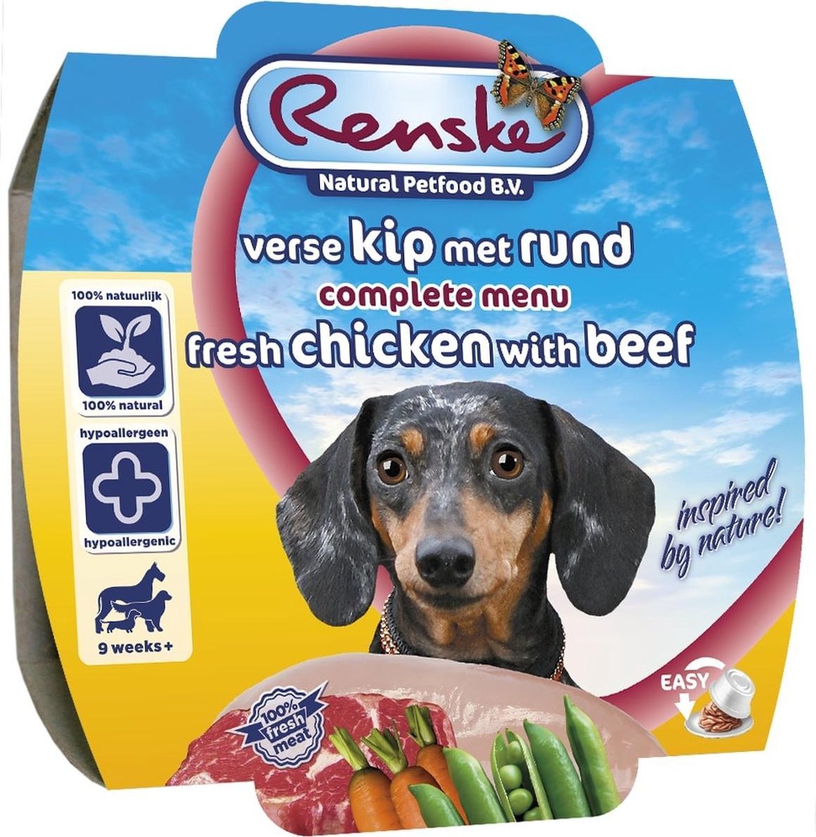 Renske Vers vlees maaltijd - Verse kip met rund - 8 stuks à 100 gram
