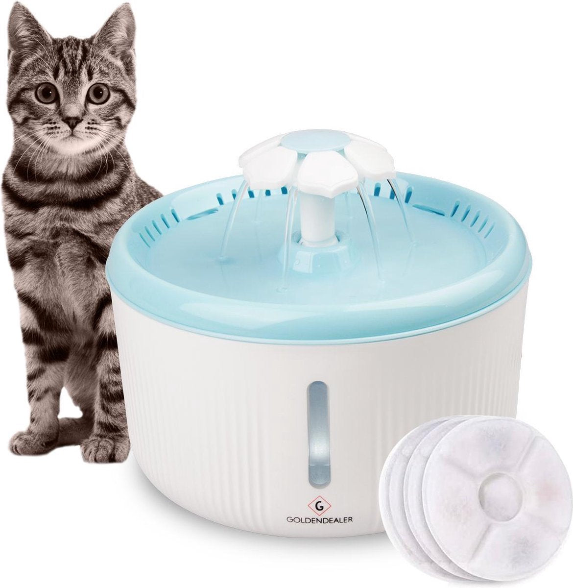 GOLDENDEALER™ - Drinkfontein voor Katten en Honden - Poezen Fontein met 3 Filters - Dieren Drinkbakken