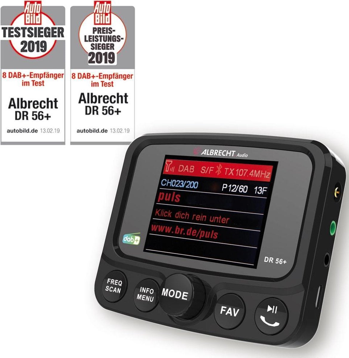 Albrecht DR 56+ DAB+ Autoradio adapter met bluetooth